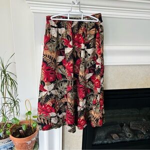 Vintage Botanical Widelegged Cropped Pants